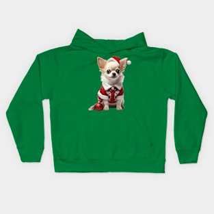 Cute Baby Chihuahua Santa Kids Hoodie